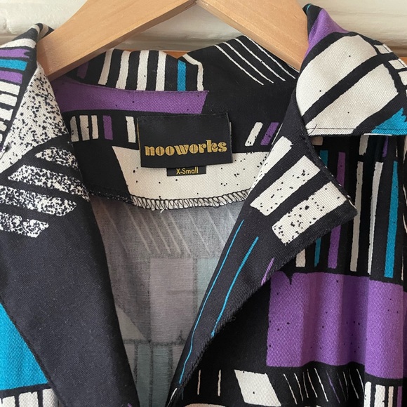 NWOT Nooworks Purple, White and Black Leah Dress - Picture 2 of 3